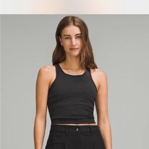Black Ribbed Tank Top